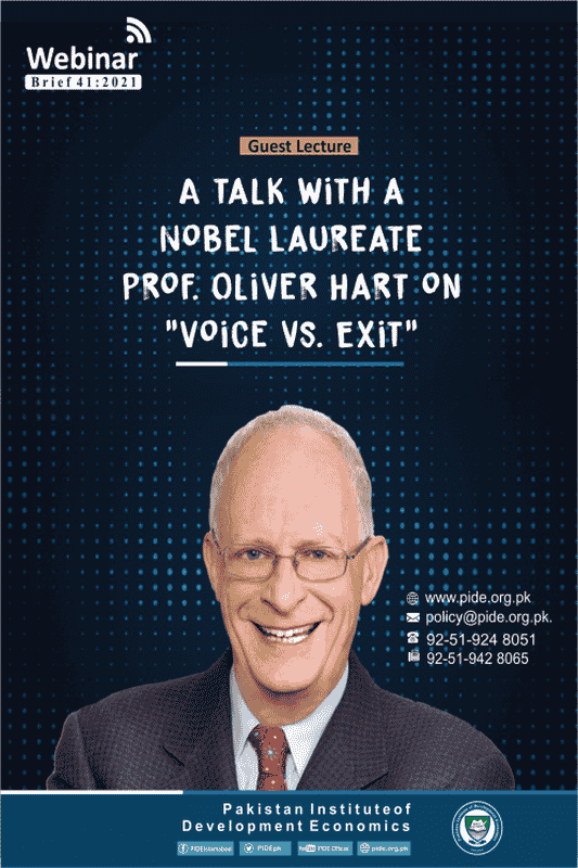 A talk with a Nobel Laureate Prof. Oliver Hart on "Voice vs. Exit"