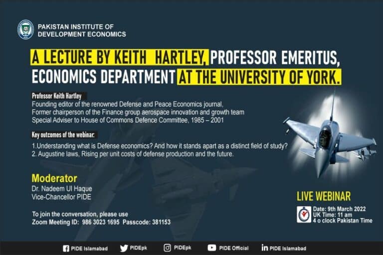 A Lecture by Keith Hartley, Professor Emeritus, Economics Department at the University of York