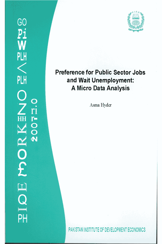 Preference for Public Sector Jobs and Wait Unemployment: A Micro Data Analysis