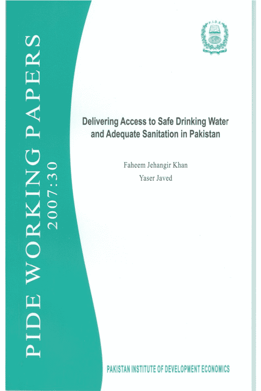 Delivering Access to Safe Drinking Water and Adequate Sanitation in Pakistan