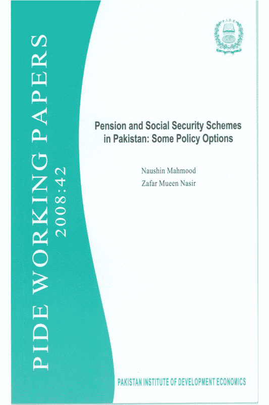 Pension and Social Security Schemes in Pakistan: Some Policy Options