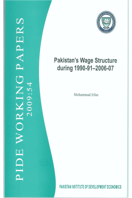 Pakistan’s Wage Structure, during 1990-91–2006-07