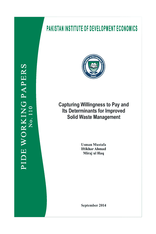 Capturing Willingness to Pay and Its Determinants for Improved Solid Waste Management 