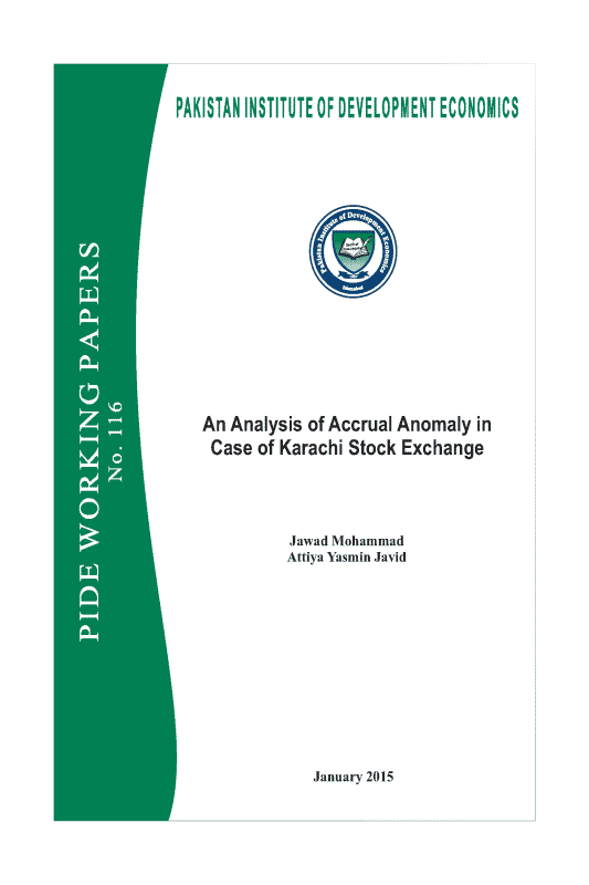 An Analysis of Accrual Anomaly in Case of Karachi Stock Exchange 
