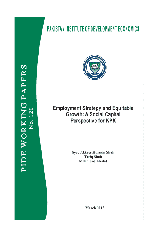 Employment Strategy and Equitable Growth: A Social Capital Perspective for KPK