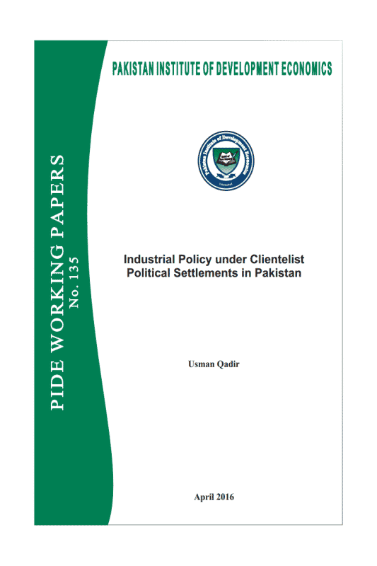 Industrial Policy under Clientelist Political Settlements in Pakistan