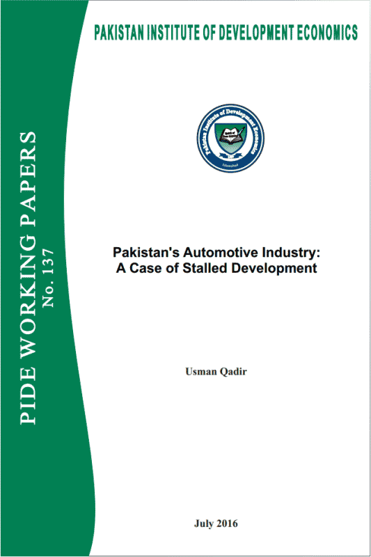 Pakistan’s Automotive Industry: A Case of Stalled Development 