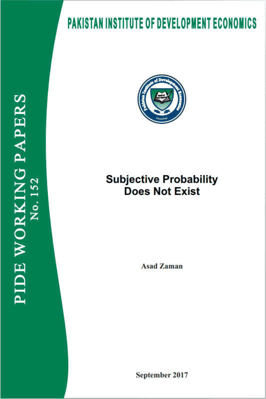 Subjective Probability Does Not Exist
