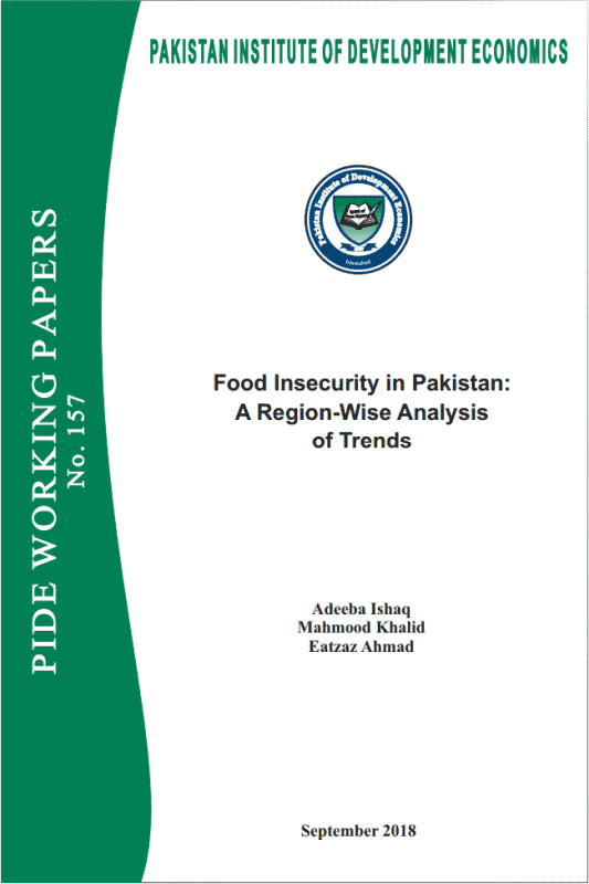 Food Insecurity in Pakistan: A Region-Wise Analysis of Trends