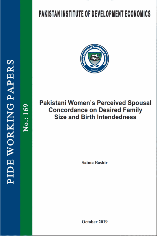 Pakistani Women’s Perceived Spousal Concordance on Desired Family Size and Birth Intendedness 