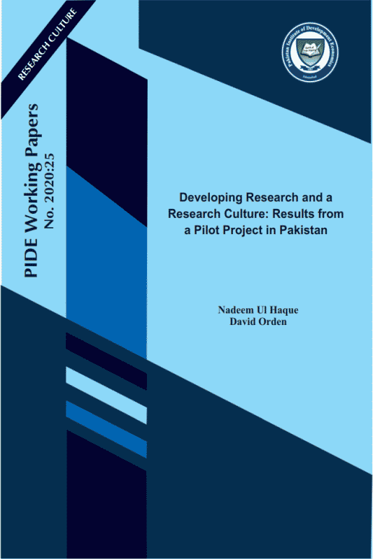 Developing Research and a Research Culture: Results from a Pilot Project in Pakistan